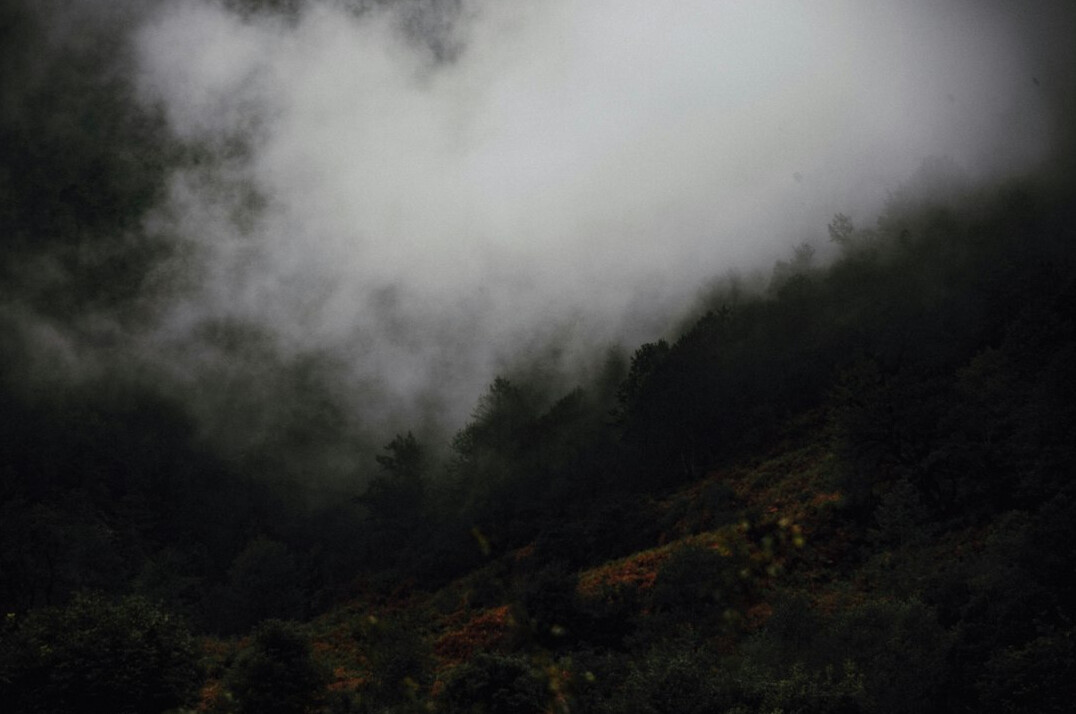 mysterious foggy mountains