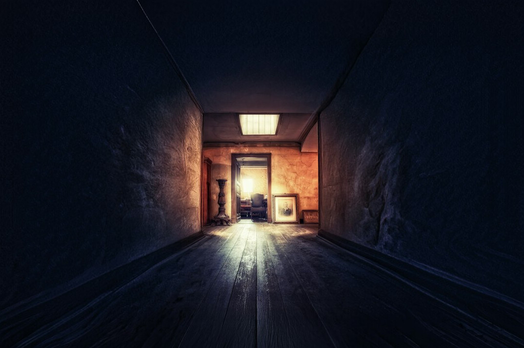mysterious abandoned hallway